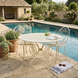 Luxury European Hand Forged Wrought Iron Table Custom Outdoor Furniture Weather Resistant Metal Courtyard Coffee Table - Product Image 2