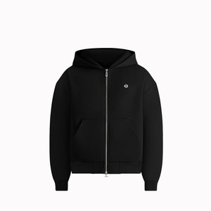 Conjunto de Sudadera con Capucha y Pantalones Deportivos para Mujer, Color Negro, Cierre Completo, Felpa Gruesa, Cintura Elástica, Dos Piezas, para Marcas Personalizadas, Venta al Por Mayor OEM - Product Image 3