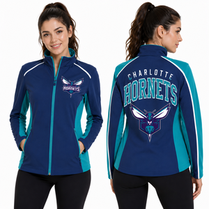 Chaqueta Softshell Personalizada de los Hornets para Mujer, Chaqueta Cortavientos de Nailon Cálida e Informal para Invierno, Chaqueta Softshell para Senderismo - Product Image 1