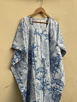 Caftan indien en coton Robe longue Caftan pour les mamans Vêtements de nuit à fleurs pour la plage