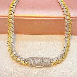 Hot Sale VVS Moissanite Cuban Chain Necklace for Men Club Party Wedding Fashion Accessory Gold Plated 925 Silver Hip Hop Style - Product Image 2