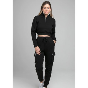 Ensemble de jogging 2 pièces pour femme, tendance, léger, streetwear, écologique et respirant, pour l'hiver, avec fermeture éclair, pour la course à pied - Product Image 2