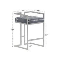 Tabouret de bar moderne en métal doré, écologique, avec assise rembourrée, pour îlot de cuisine, extérieur et usage scolaire