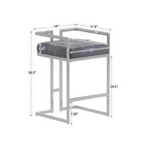 Tabouret de bar moderne avec cadre en métal doré et siège rembourré pour îlot de cuisine - Product Image 6