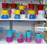 Cafetière Moka à 6 Tasses Personnalisée pour Plaque de Cuisson, Design Minimaliste, avec Isolation Thermique et Fenêtre Visible, Prise en Charge OEM ODM