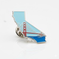 Pins en émail personnalisés, Californie, en zinc plaqué argent, traditionnels, pour souvenirs de voyage et cadeaux