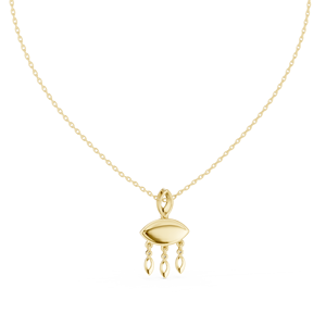 LUMINOUS GOOD LUCK CHARM LAB GROWN DIAMOND <b>PENDANT</b> SET IN 18KT <b>SOLID</b> YELLOW <b>GOLD</b> FOR ENGAGEMENT PARTY VALENTINE GIFT DAILY WEAR - Product Image 3