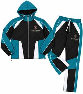 <b>Tracksuit</b> Set <b>Pink</b> Black White Color Blocking Hooded Zipper Full Sleeve Sporty Design for Adults Full Sleeve Drawstring Closure - Product Image 5