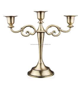 Portavelas cónico de aluminio 3 con portavelas cónico de metal con acabado dorado para decoración de iluminación del hogar - Product Image 2