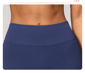 Women High Waist Solid Yoga Shorts Asymmetric <b>Mesh</b> Washed Seamless Elastic Waist Spandex/Nylon Fitness Workout <b>Gym</b> Shorts - Product Image 3