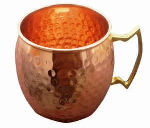 Copper mule beverage cup set for stylish cocktail refreshment culture hammered finish metal cups durable reusable serving <b>mugs</b> - Product Image 6