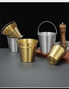 Cubo de Hielo Metálico Personalizado al por Mayor, Enfriador de Bebidas Grande y Moderno para Fiestas, Acabado Pulido - Product Image 2