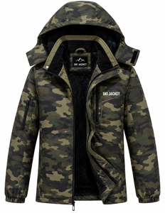Chaquetas de Invierno Impermeables de Nailon para Hombre, Chaqueta de Esquí con Diseño Degradado de Color Montaña - Product Image 1