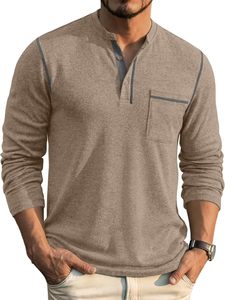 Camiseta de Manga Larga para Hombre, Tejida en Spandex/Algodón, con Logotipo Personalizado en el Cuello, Premium, Suave, Casual, Lisa, Ecológica - Product Image 1