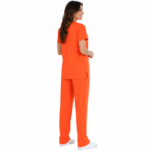 Ensemble de blouses médicales respirantes à col en V avec logo personnalisé, ensemble de blouses médicales souples et extensibles à manches courtes, uniforme d'hôpital, tenue de travail pour infirmières, kit de pantalons - Product Image 2