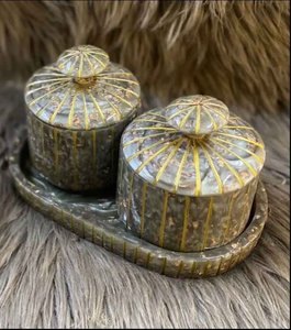 Universal Overseas UO-RJS-04 Eco-Friendly Stackable Handcrafted Classic Resin <b>Jar</b> Set for Kitchen Use and Business Gifts - Product Image 6