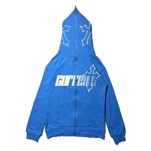 Vente en gros de sweats à capuche zippés intégraux imperméables en polaire de haute qualité pour hommes, brodés, style streetwear, taille standard pour hommes - Product Image 2