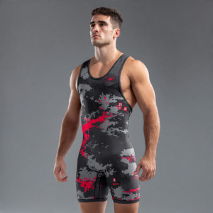 <b>Mens</b> Bodysuit Sublimation Wrestling <b>Singlet</b> Weight Lifting Jumpsuit Male Gym Workout Fitness Sublimation Wrestling Tops - Product Image 2
