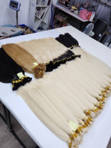 Extensiones de cabello humano Remy indio, trama única a granel, puntas de doble densidad, sin enredos, todos los colores disponibles, aptas para permanente. - Product Image 4