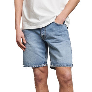 Shorts de Mezclilla Casuales de Cintura Alta, Estilo Urbano, 100% Algodón, Secado Rápido y Transpirables, Lavables, con Estampado de Goma en Relieve - Product Image 2