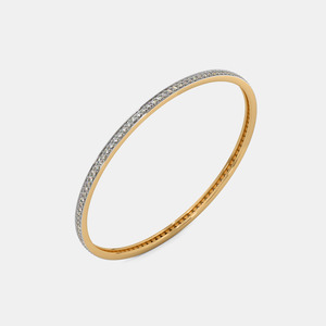 Half Eternity Diamond Line Gold <b>Bangle</b> <b>Bracelet</b> - Product Image 1