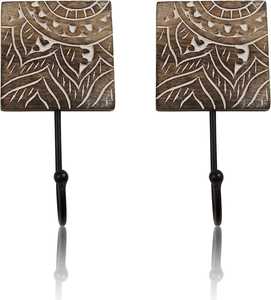 ไม้แขวนเสื้อไม้ทำมือแบบชั้นเดียวติดผนัง สำหรับแขวนเสื้อแจ็คเก็ต ผ้าเช็ดตัว และตะขอแขวนประตู - Product Image 2