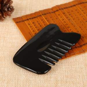 Herramientas de Masaje, Tabla de Gua Sha de Piedra Bian Negra, Peine para Masaje Facial, Tabla de Guasha para Cabeza y Cuerpo - Product Image 6