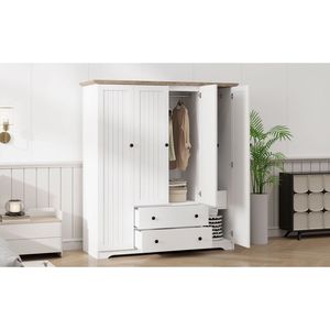 Armadio Bianco a 4 Ante con 2 Cassetti - Product Image 5