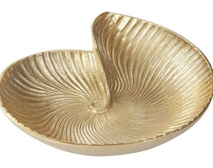 Leaf Shaped Metal Serving <b>Plate</b> Gold Color Plant Pattern Decorative Dish with <b>Stand</b> Glam Style Dishes & <b>Plates</b> - Product Image 3