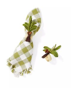 แหวนรองผ้าเช็ดปากรูปต้นปาล์มทำมือสุดหรู ตกแต่งโต๊ะอาหารสไตล์ทรอปิคอล สำหรับธีมฤดูร้อนและการตกแต่งบ้านสไตล์โมเดิร์น - Product Image 2