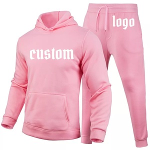 Conjuntos de sudaderas con capucha para hombre, corte ajustado, personalizados, 100% algodón, de alta densidad, con estampado en relieve, tallas grandes. - Product Image 2