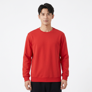 Suéter de Punto Rojo Unisex, Cuello Redondo, Corte Regular, Color Sólido, Estilo Casual - Product Image 2