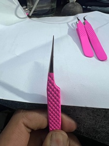 Juego de pinzas de extensión de pestañas rosas profesionales 4 piezas para pestañas y peinado - Product Image 4