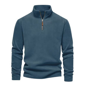 Sudadera de cuello alto para hombre, de alta calidad, personalizada, con cremallera, de forro polar, cálida para el invierno. - Product Image 4