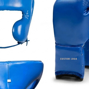 Guantes de Boxeo de Piel Personalizados de Primera Calidad en Azul Real, con Cordones, Protector de Cabeza y Protector Ergonómico para la Entrepierna - Product Image 6