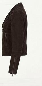 Solid Color Zipper Closure Stand Collar Full Sleeve Autumn Style <b>Women's</b> Embossed Faux <b>Leather</b> <b>Moto</b> <b>Jacket</b> - Product Image 6
