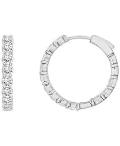Lab-Grown White Sapphire (2-1/2 ct. t.w.) <b>Hoop</b> <b>Earrings</b> in Sterling <b>Silver</b> | Macy's - Product Image 1