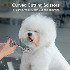 Eco Friendly Stainless Steel Simple Curved Pet Grooming <b>Scissors</b> Customizable Solid Color High Quality OEM Service Wholesale - Product Image 6