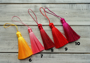 Pompon Mala en Soie de Haute Qualité 8cm, 25 Couleurs, Fixation par Boucle, Pompons Mala Personnalisés en Fil, Franges à Usage Personnalisé - Product Image 3