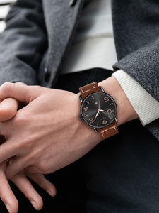 Reloj de Cuarzo para Hombre TOMI T035, Estilo Simple, Caja de Aleación, Correa de Cuero, Reloj de Pulsera Deportivo y Elegante para Hombre - Product Image 4