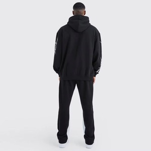 Offre Spéciale – Ensemble Jogging Hiver 100% Coton Respirant avec Broderie Appliquée et Graphique Personnalisé, Effet Délavé, Doux et Tendance, Style Streetwear - Product Image 2