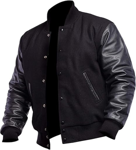 Chaqueta Varsity Delgada para Hombre con Diseño de Logotipo Personalizado OEM, Chaqueta Bomber y Chaqueta de Béisbol Vintage de Satén de Calidad Superior - Product Image 1