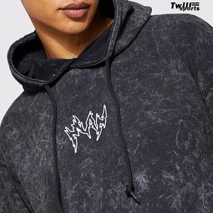 Custom Vintage Distressed Oversized French Terry Men's <b>Hoodie</b> Wholesale No <b>Strings</b> Hooded Autumn Digital Washed Sweatshirts - Product Image 2