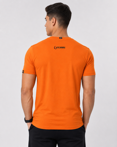 เสื้อยืดแขนสั้นสีส้มสำหรับผู้ชาย FHY HUMBLE ทรงหลวม สวมใส่สบาย ผ้าเจอร์ซีย์คอตตอน คอกลม ชุดกีฬา ผ้าไม่หด 300 กรัม ผลิตจากใยไผ่ - Product Image 2