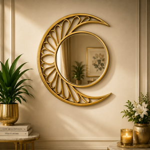 Espejo de Pared con Marco de Madera Tallada Elysian Curve, Hecho a Mano, Decorativo Premium, Elegante y Artístico, para Dormitorio, Sala de Estar, Entrada - Product Image 2
