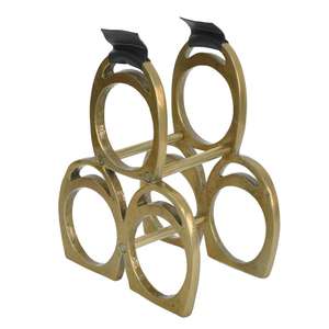 Estantes decorativos para vino, accesorios para encimera de mesa, soporte para 3 botellas, acabado en cobre - Product Image 3