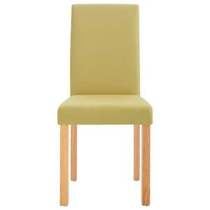 Juego de 2 Sillas de Comedor de Tela Verde con Madera de Caucho Estándar para el Hogar o la Oficina - Product Image 4