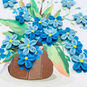 Quilling <b>Card</b> Blue Flower Vase Handmade Greeting <b>Card</b> With Envelope Blue Floral Arrangement Quilled <b>Card</b> Special For <b>Occasions</b> - Product Image 2