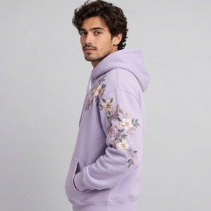 Premium men embroidered <b>hoodie</b> provides warmth <b>soft</b> comfort and detailed embroidery for modern casual styling throughout the day - Product Image 2