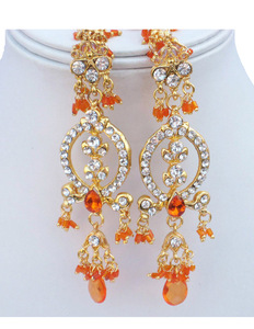 Vintage IGold Plated <b>Crystal</b> Rhinestone Flower Shape Alloy Jewelry <b>Set</b> Necklace Earrings Wedding Engagement - Product Image 2